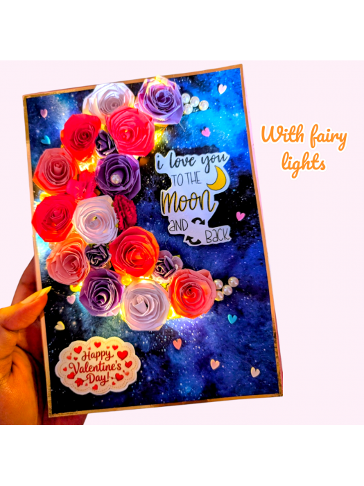 Love you to the moon Lights card