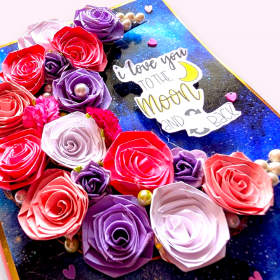 Love you to the moon Lights card