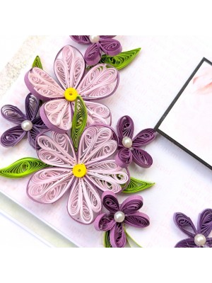 Purple Quilled Corner Greeting card 