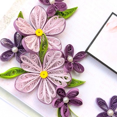 Purple Quilled Corner Greeting card 