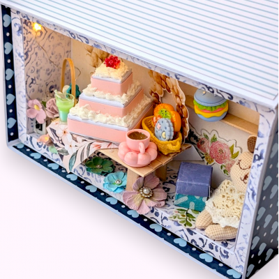 Quilled Birthday Box with Miniature setup