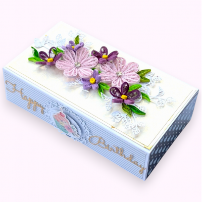 Quilled Birthday Box with Miniature setup