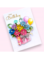 Multi Quill Flowers In Gift box Greeting Card