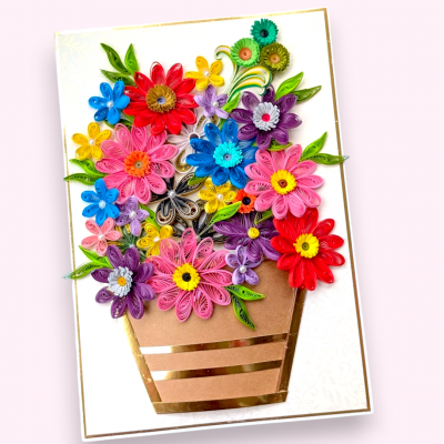 A4 size Multicolor Quilled Greeting Card