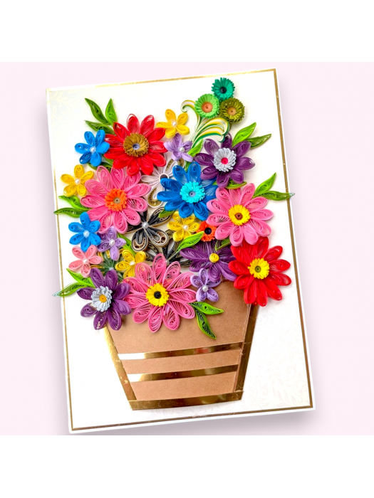 A4 size Multicolor Quilled Greeting Card
