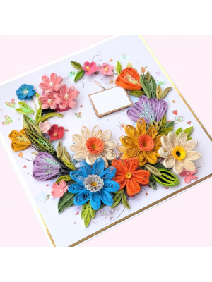 Floral Fusion quilled handmade greeting card