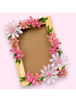 Quilled Pink Flowers Photo frame
