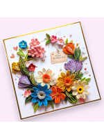 Floral Fusion quilled handmade greeting card