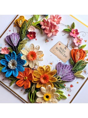 Floral Fusion quilled handmade greeting card