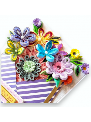 Quilled Flowers In Envelope Greeting Card