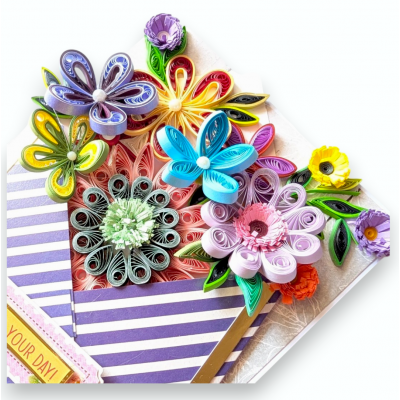 Quilled Flowers In Envelope Greeting Card