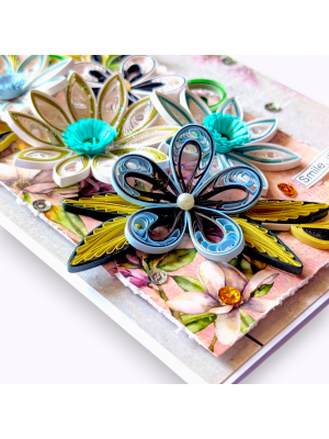 Floral Fusion quilled handmade greeting card
