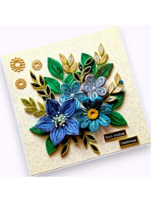 Quilled designed Flowers greeting card