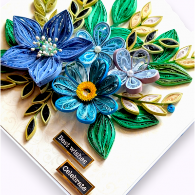 Quilled designed Flowers greeting card