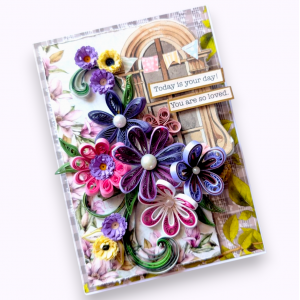 All Purples Quilled design Greeting card
