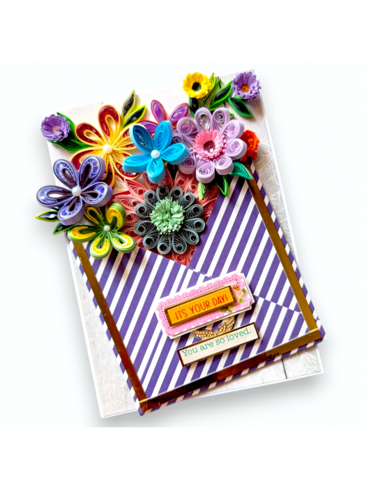 Quilled Flowers In Envelope Greeting Card