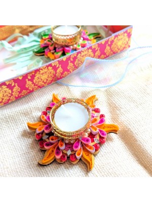 Quilled Tealight Candle Holders - Set of 2