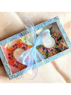 Quilled Tealight Candle Holders - Set of 2