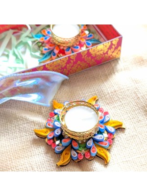 Quilled Tealight Candle Holders - Set of 2