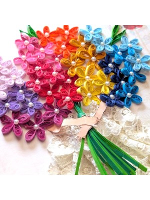 A4 size Quilled Multicolor Flowers Greeting Card 
