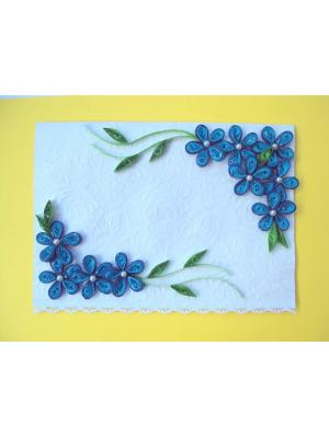 Awesum Shaded Blue Flowers Corner Greeting Card