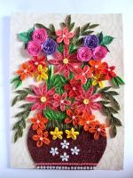 Big Quilled Flower Basket Greeting Card