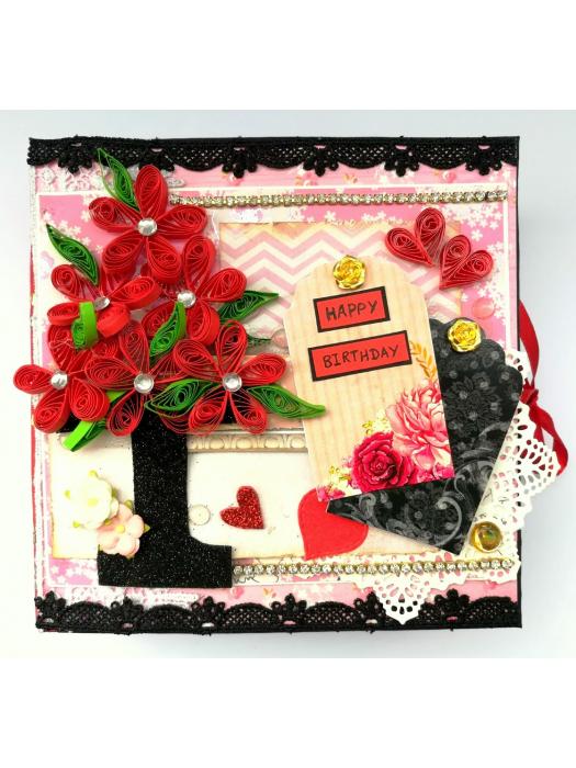 Quilled Love Birthday Handmade Scrapbook image