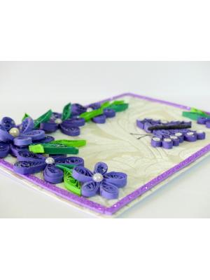 Purple Themed Corner With Butterfly Greeting Card