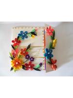 Multicolor Flowers Mini Scrapbook Greeting Card