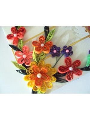 Multicolor Flowers Mini Scrapbook Greeting Card