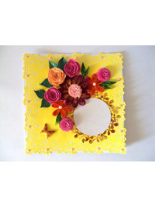 Yellow Themed Multiple Flowers Greeting Card