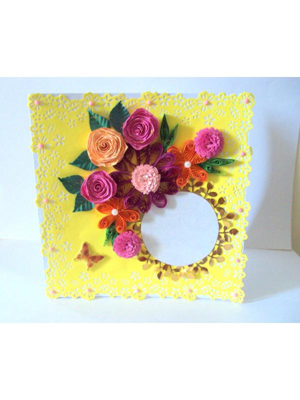 Yellow Themed Multiple Flowers Greeting Card image
