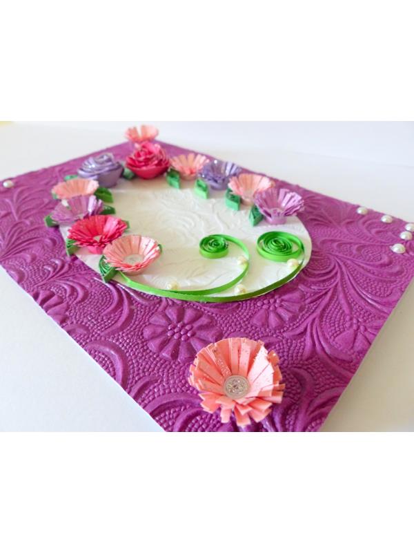 Sweet Purple And Pink Circle Greeting Card image