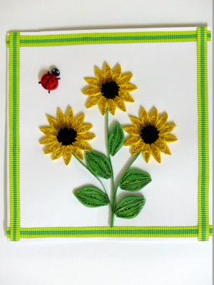 Bright Sunflowers Handmade Greeting Card