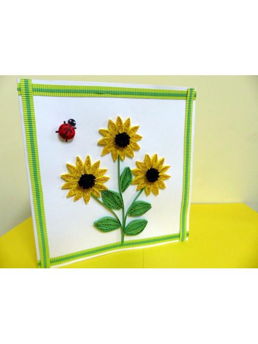 Bright Sunflowers Handmade Greeting Card image