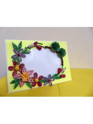 Awesome Bright Yellow Photo Frame Greeting Card