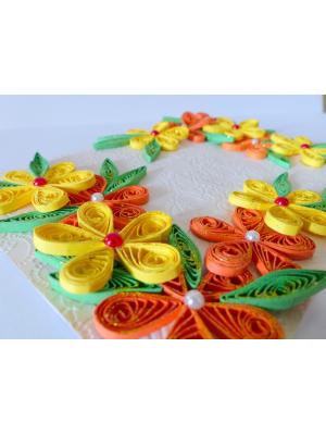 Beautiful Yellow And Orange Flowers Greeting Card