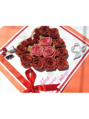 Beautiful Red Roses Heart for Love Greeting Card