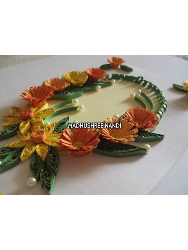 Yellow Flowers In Semicircle Greeting Card image