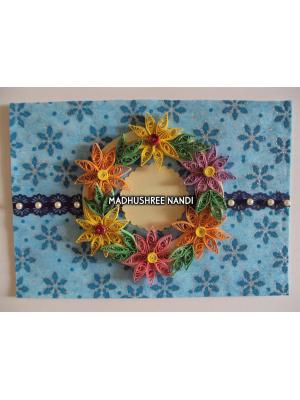 Multicolored Flower Garland Greeting Card