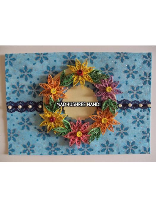 Multicolored Flower Garland Greeting Card