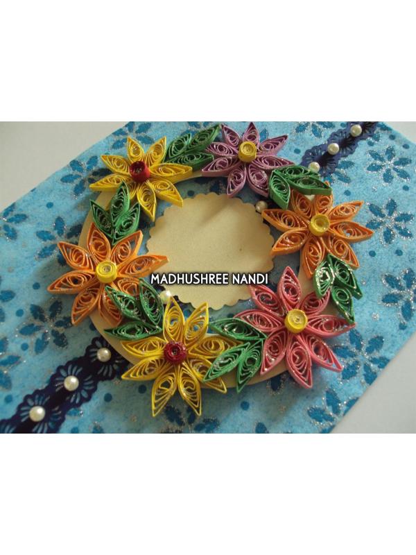 Multicolored Flower Garland Greeting Card image