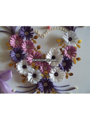 All Purples Heart With Gold Leaves Greeting card