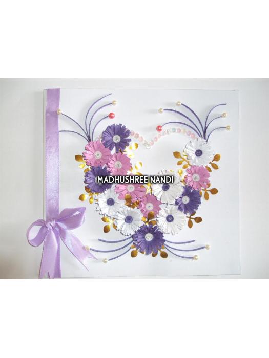 All Purples Heart With Gold Leaves Greeting card image