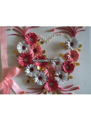 Special Pink Flowers With Ribbon Greeting Card
