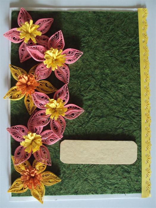 Big Flowers Garland Greeting Card