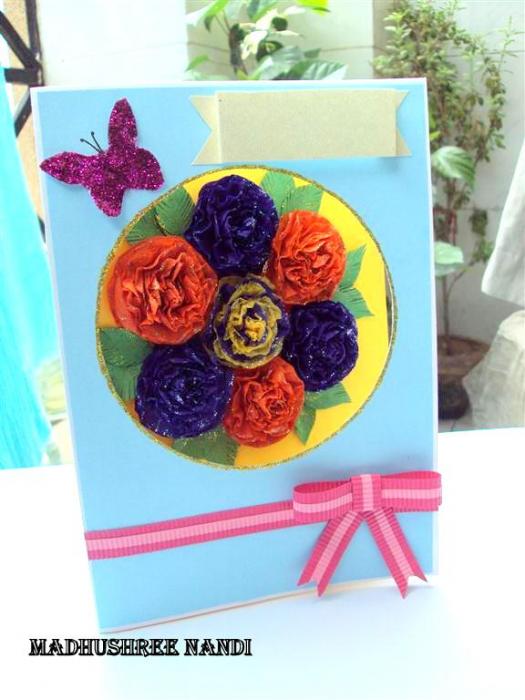 Glowing Flowers Greeting Card image