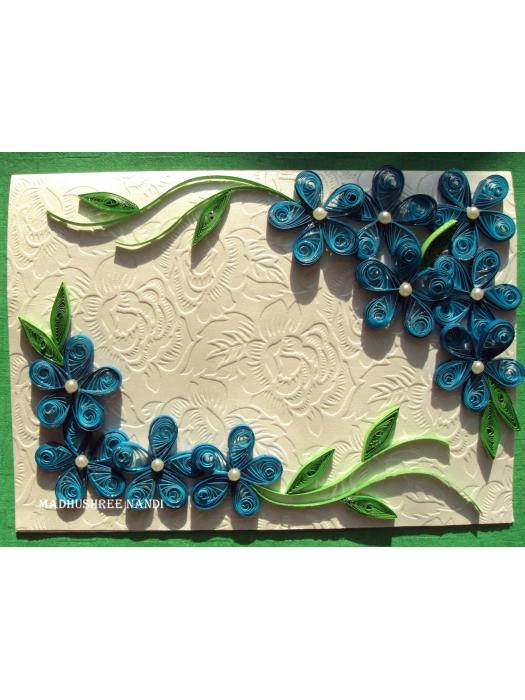 Awesome Blue Themed Corner Greeting Card