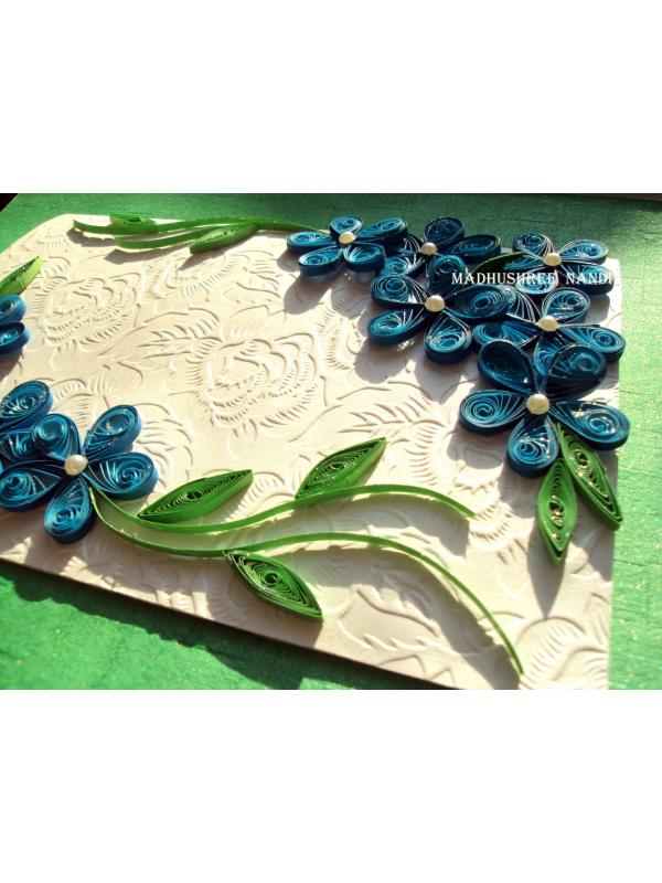 Awesome Blue Themed Corner Greeting Card image