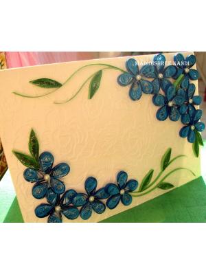 Awesome Blue Themed Corner Greeting Card